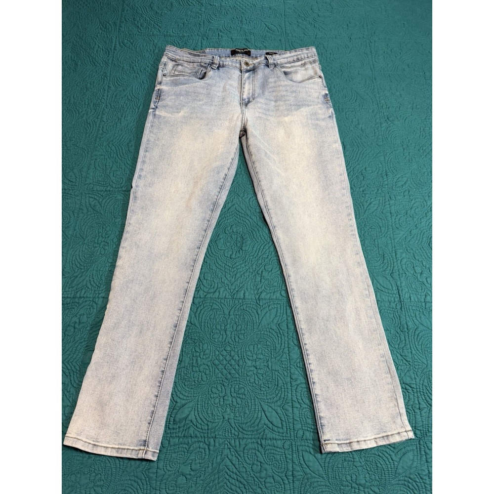 Kenneth Cole Reaction Today Is Your Day Jeans Mens 36x32 Light Wash Straight Leg